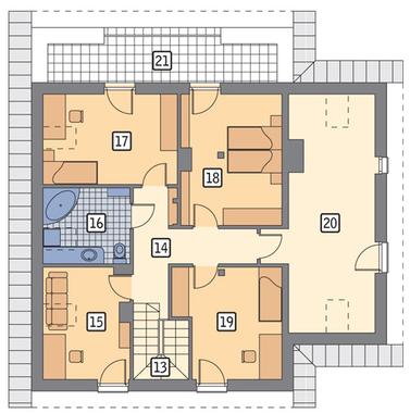 RZUT PODDASZA POW. 64,0 m²