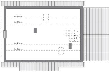 RZUT PODDASZA: do indywidualnej adaptacji (48,5 m2 powierzchni użytkowej)