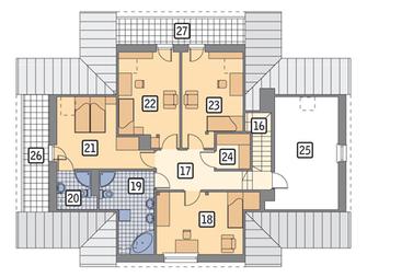 RZUT PODDASZA: wersja podstawowa POW. 78,3 m²